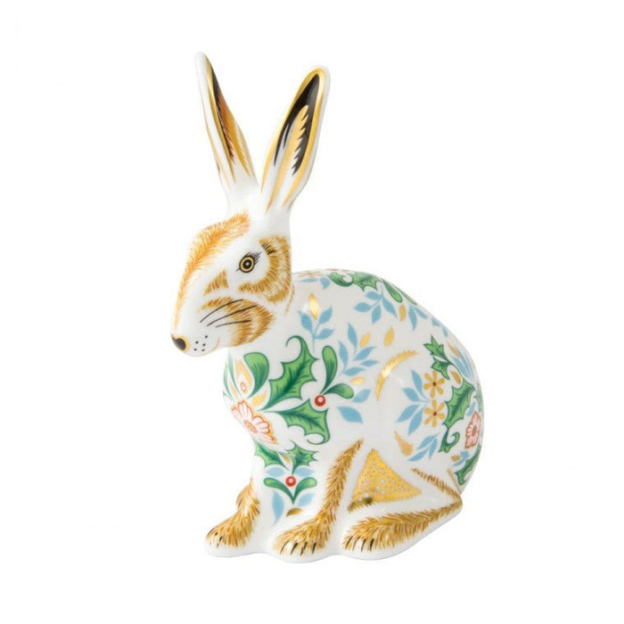 Royal Crown Derby Paperweight Winter Hare - Hot Watches