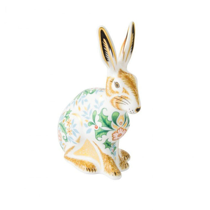 Royal Crown Derby Paperweight Winter Hare - Hot Watches